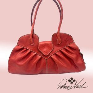 EUC Patricia Nash Red Lione Satchel Handbag 18"(W) x 10"(H) x 7"(D)